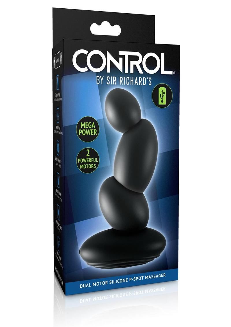 Sir Richards Control Dual P Spot Massagee Silisone Waterproof Rechargeable Black