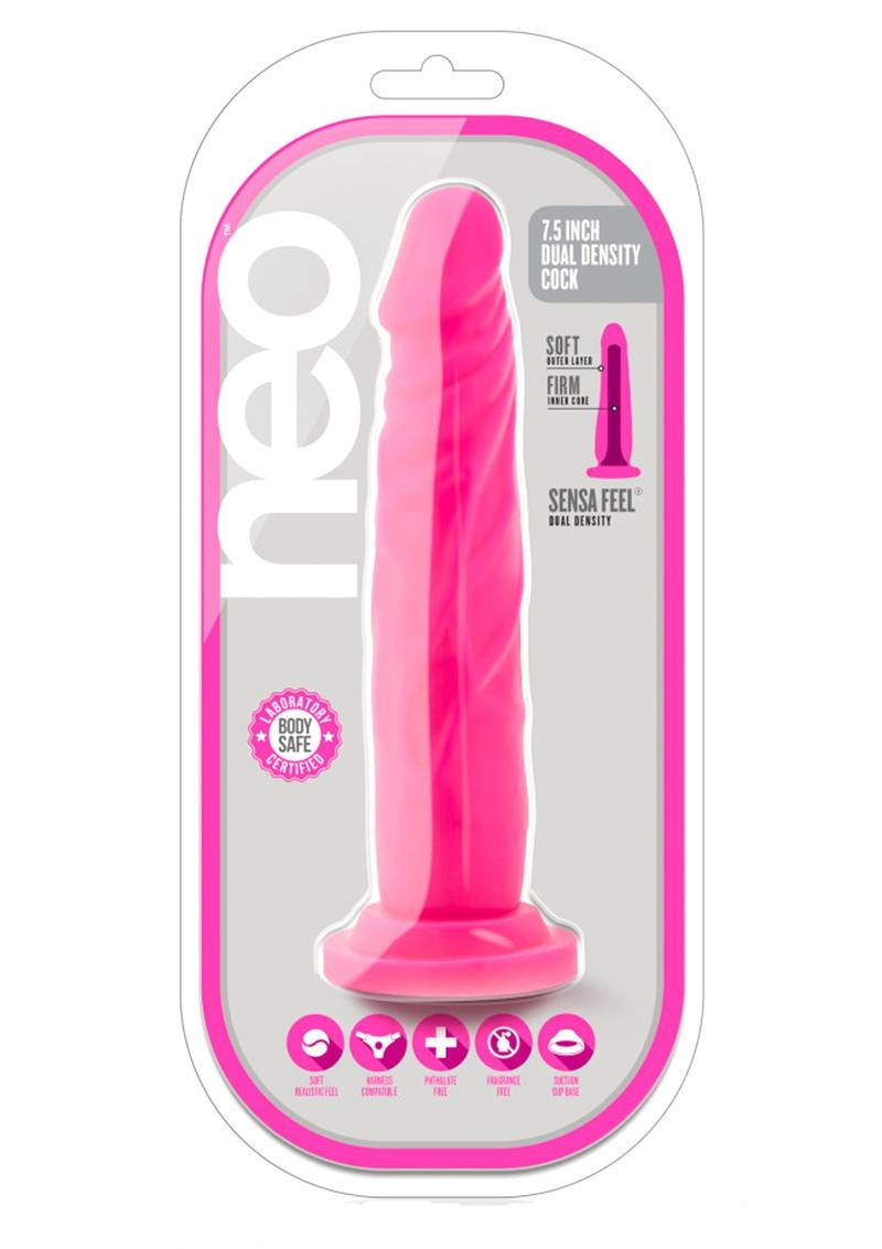 Pene realista Neo Dual Density de 7,5 pulgadas en color rosa