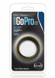 Anillo para el pene de silicona de alto rendimiento Go Pro, color negro y dorado, diámetro de 1,5 pulgadas