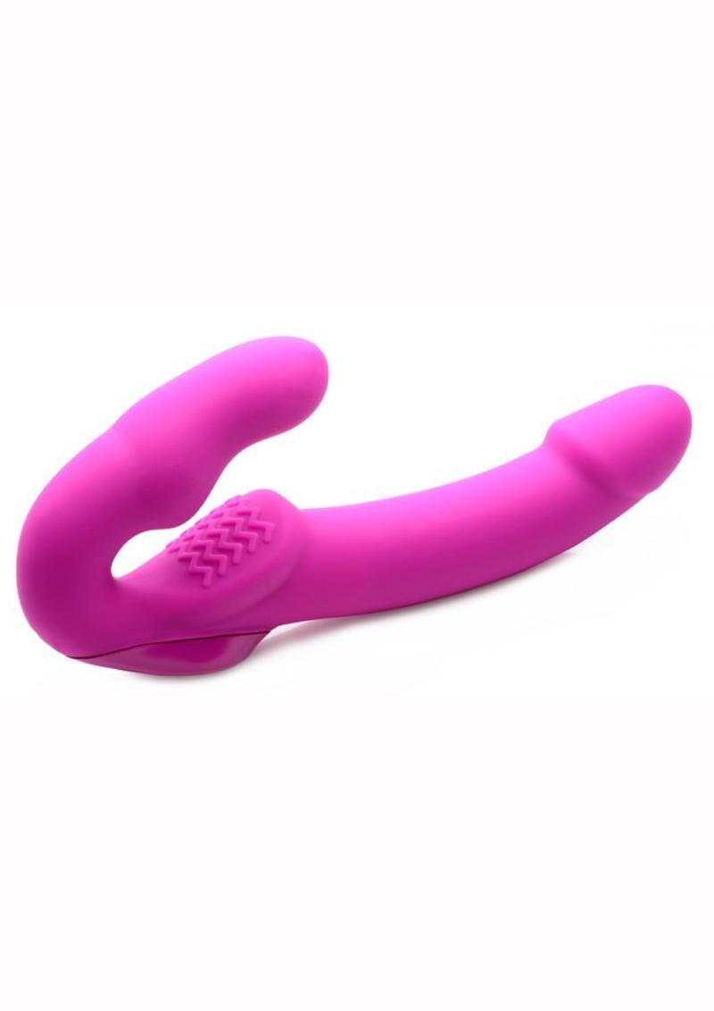 Correa U Evoke Super Charged Silicone Vibrating Strapless Strap On Waterproof Rosa