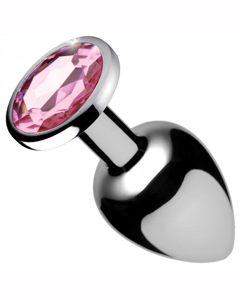 Booty Sparks Pink Gem Large Anal Plug Pink/Silver