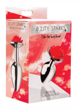 Booty Sparks Red Rose Anal Plug Red and Silver Large