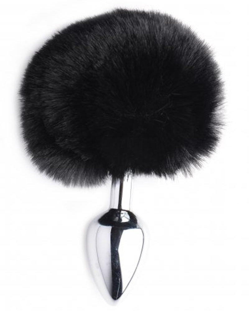 Tapón anal con forma de conejito de cola de ónix de Tailz, color negro, 4,2 pulgadas
