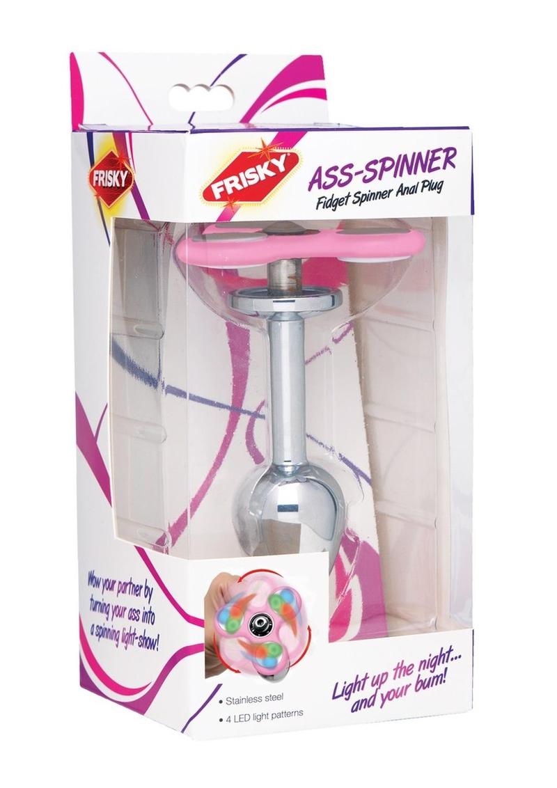 Frisky Ass Spinner Light Up Fidget Spinner Anal Plug Stainless Steel 5 Inch