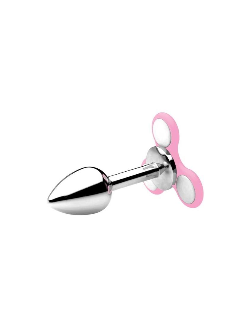 Frisky Ass Spinner Light Up Fidget Spinner Anal Plug Stainless Steel 5 Inch