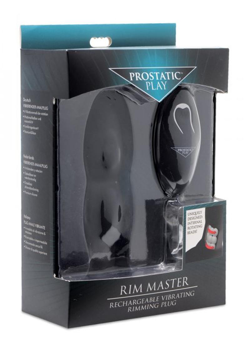 Tapón vibrador de silicona recargable Prostatic Play Rim Master, color negro