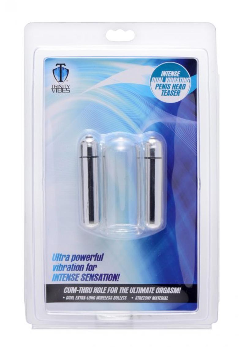 Trinity Vibes Intense - Cabezal vibrador doble para pene, resistente al agua, transparente, 4 pulgadas