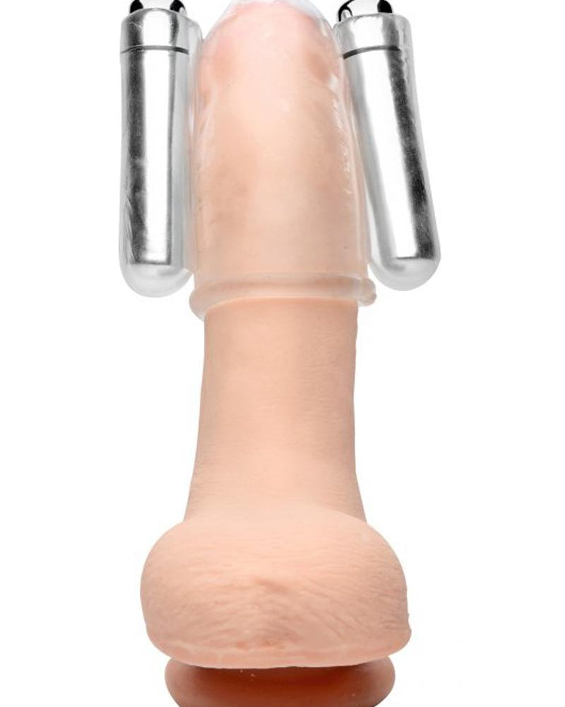Trinity Vibes Intense - Cabezal vibrador doble para pene, resistente al agua, transparente, 4 pulgadas