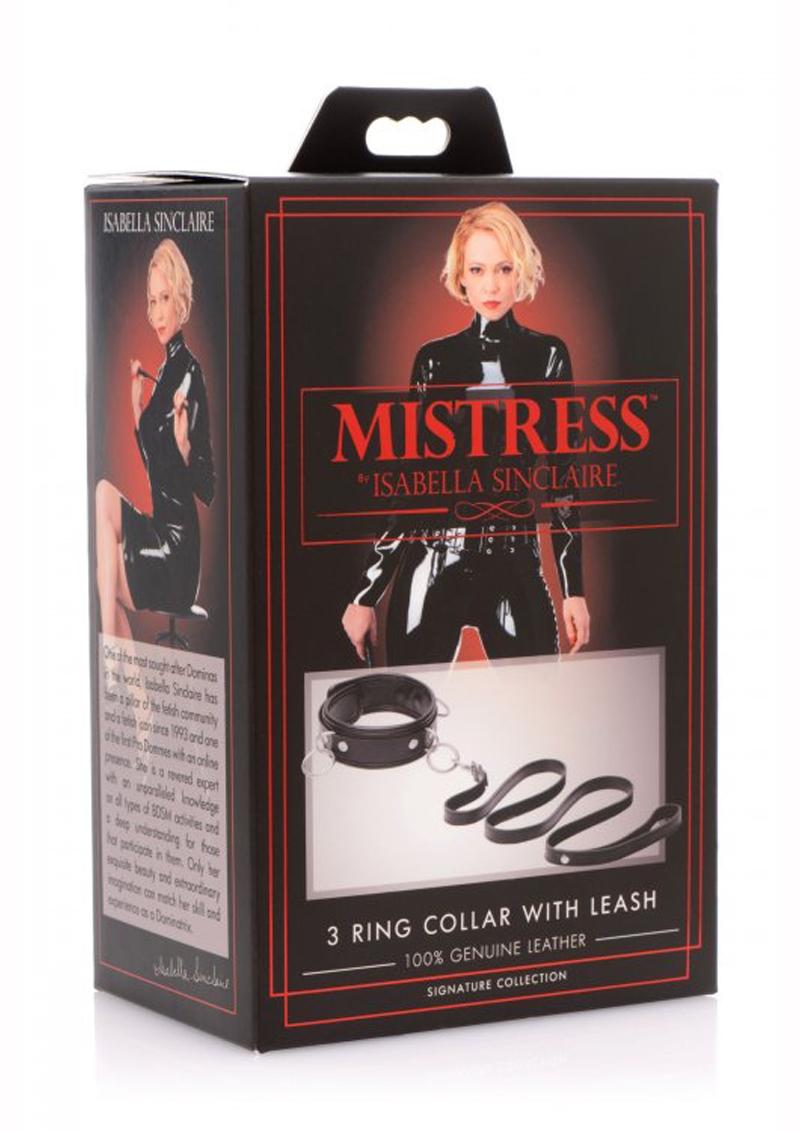 Mistress By Isabella Sinclaire 3 Ring Collar With Leash