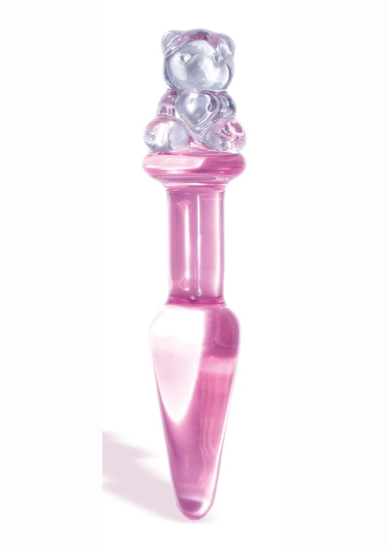 The 9 First Glass Teddy Love Plug Pink