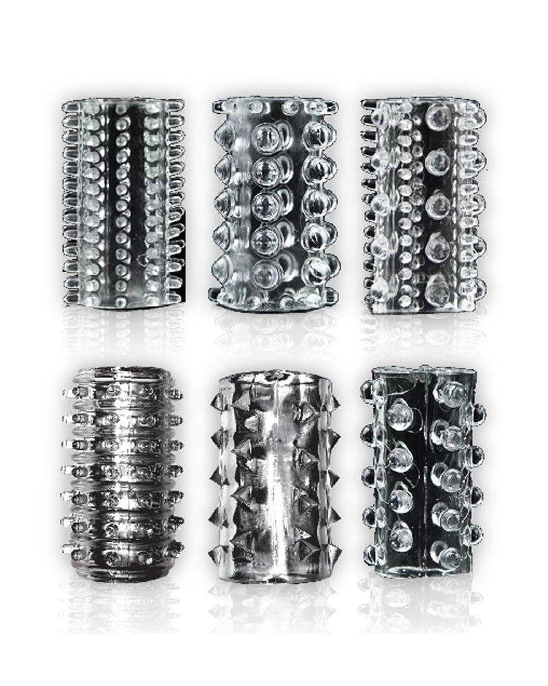 Funda para pene Crystalline de 9 piezas, paquete de 6