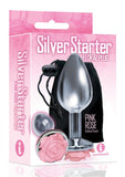 The 9 Silver Starter Rose Steel Plug Pink Anal Plug Non Vibrating