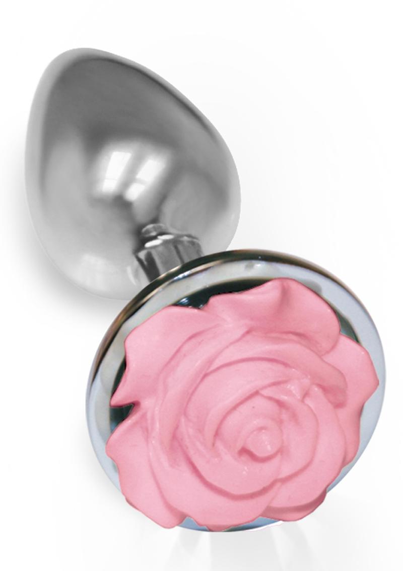 The 9 Silver Starter Rose Steel Plug Pink Anal Plug Non Vibrating