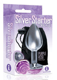 The 9 Silver Starter Rose Steel Plug Purple Anal Plug Non Vibrating