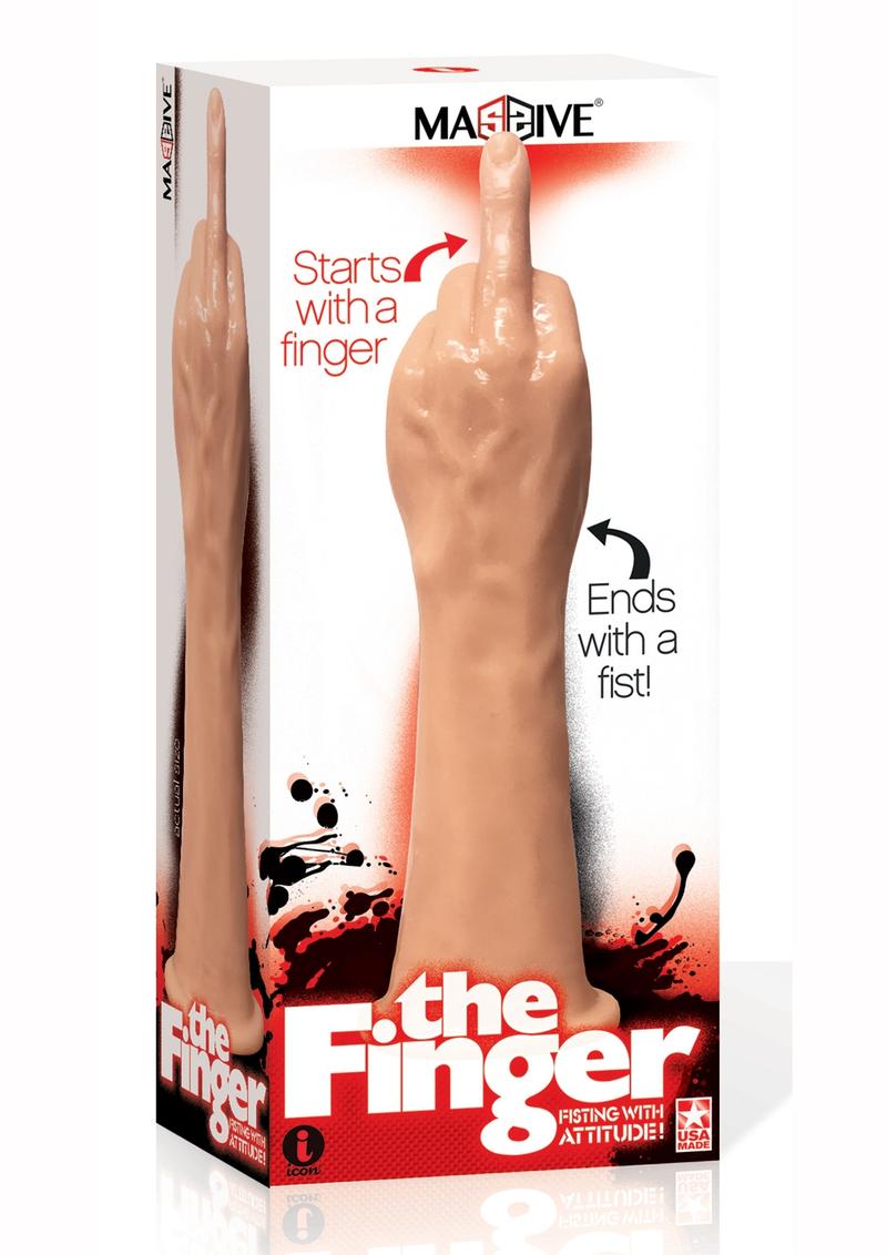 Entrenador de fisting con dedos Massive, de piel de 14 pulgadas