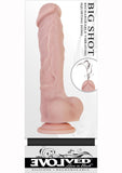 Big Shot Silicone Rechargeable Vibrating Squirting Dong With Balls Waterproof Flesh 8 Inch