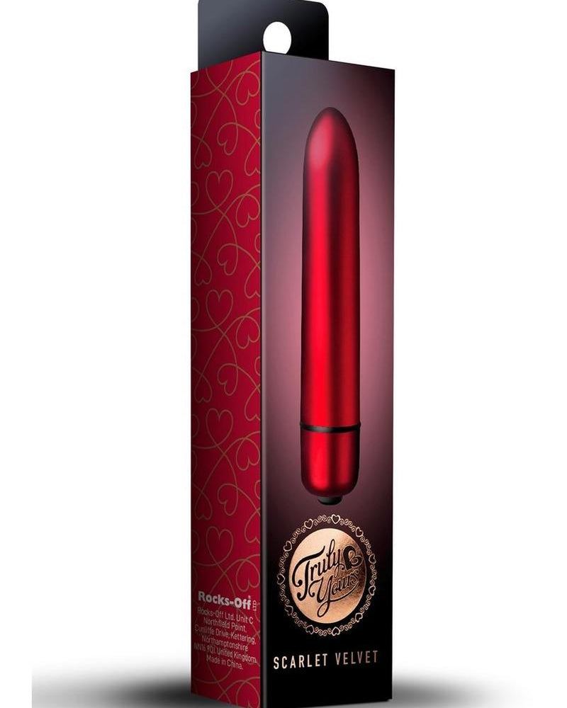 Vibrador Truly Yours Scarlet Velvet resistente al agua, color rojo