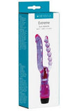 Vibrador dual Minx Extreme morado de 4,75 pulgadas