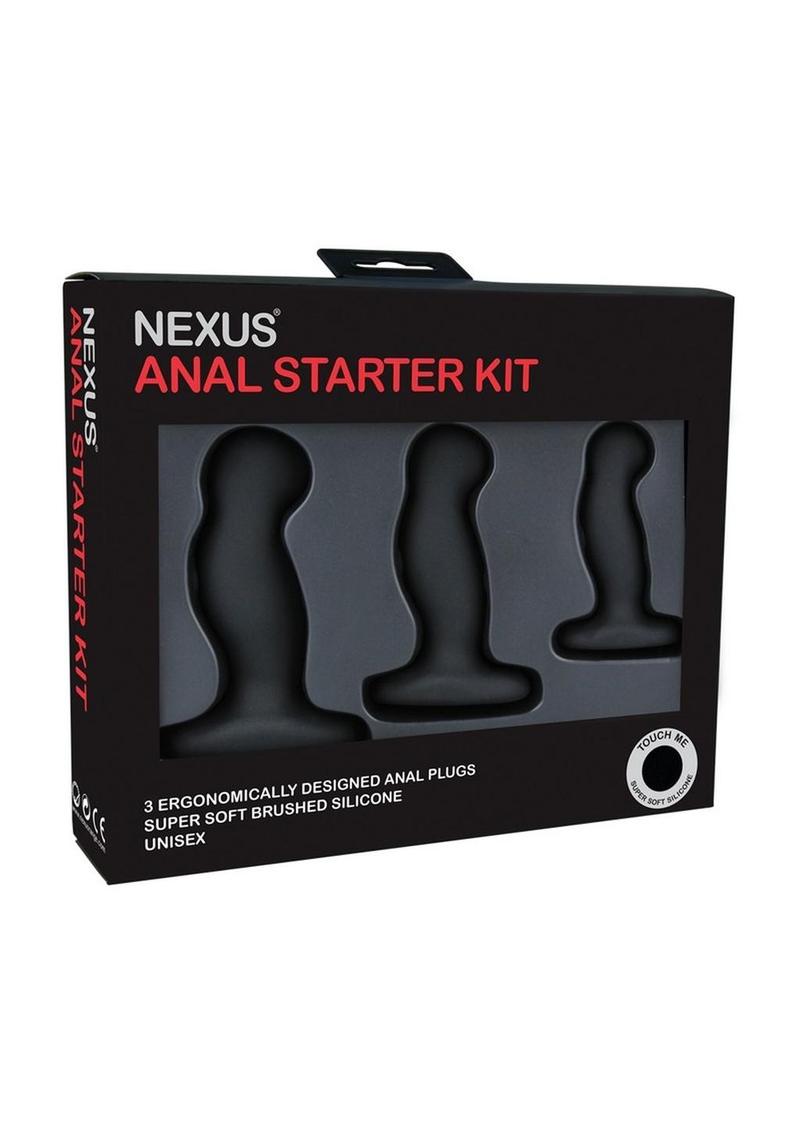 Kit de inicio Nexus Anal Tapones anales de silicona 3 tamaños en cada kit Negro