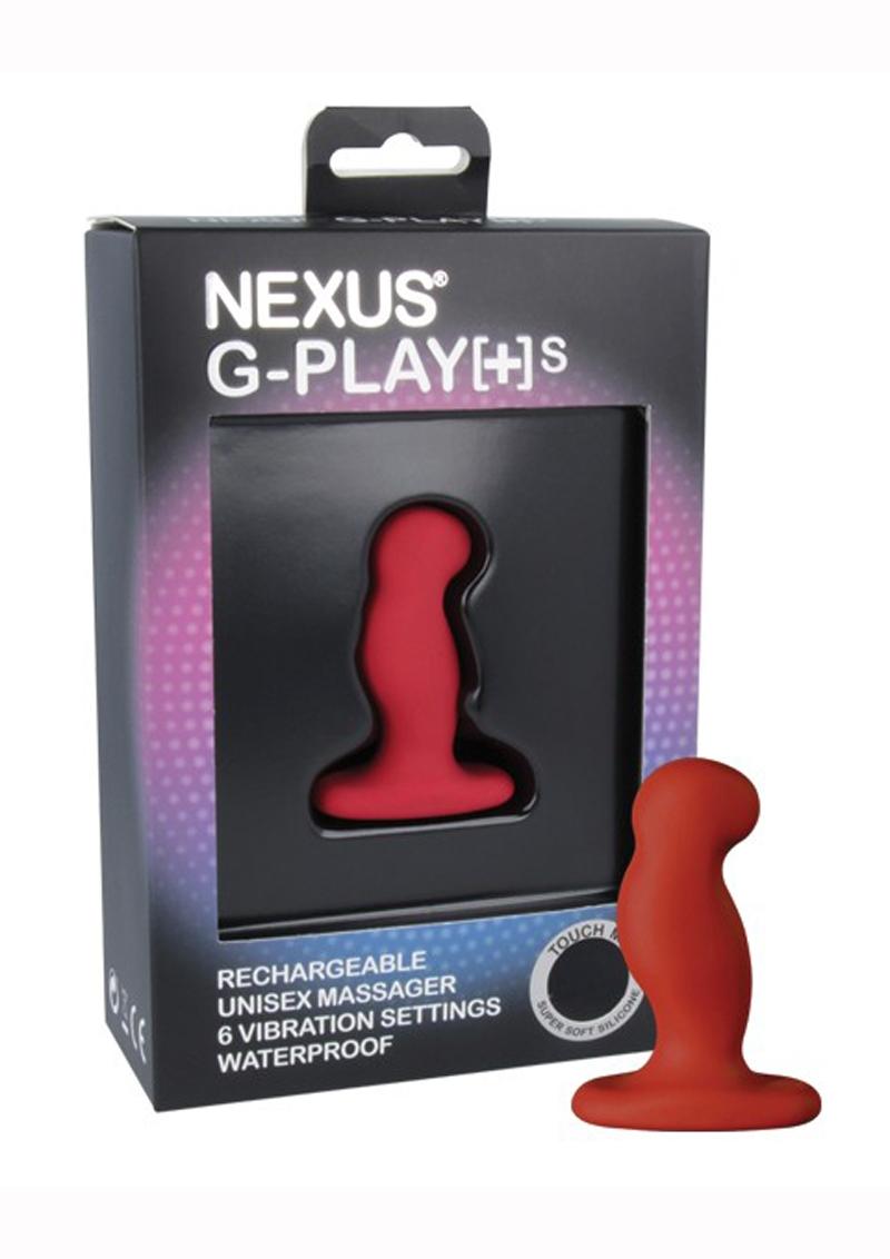 G-Play Vibrador pequeño unisex de silicona recargable resistente al agua rojo