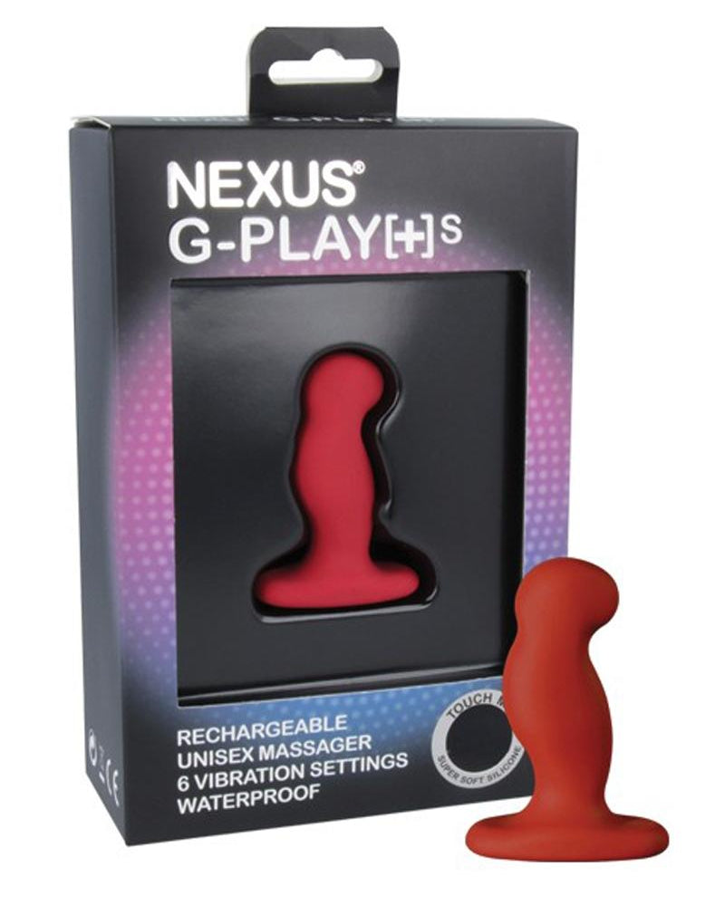 G-Play Small Unisex Vibrator Silicone Rechargeable Waterproof Red