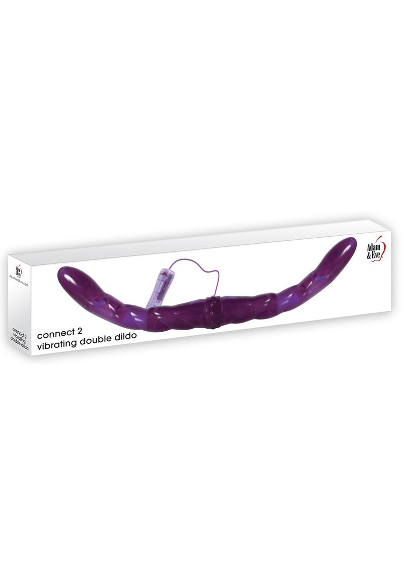 Adam and Eve - Connect 2 Vibrating Double Dildo With Wired Remote Control - Purple