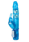 Minx Twin Turbo Rabbit Vibrator Waterproof Blue 5.5 Inches