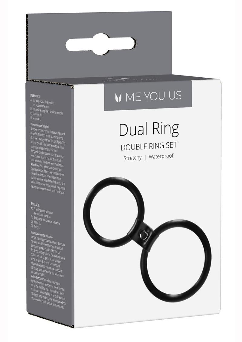 Anillo para el pene Linx Dual Ring de silicona resistente al agua, color negro