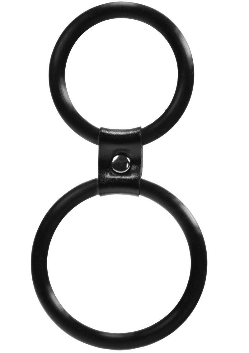 Anillo para el pene Linx Dual Ring de silicona resistente al agua, color negro