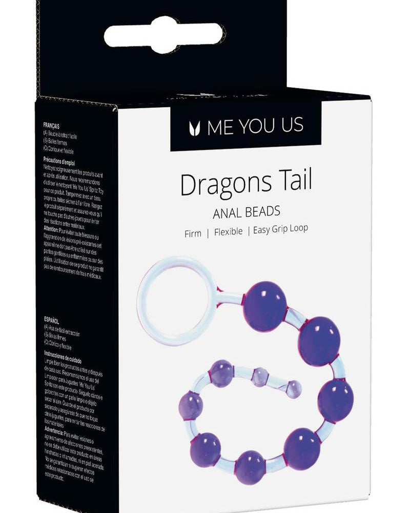 Kinx Dragons Tail Anal Beads Waterproof Purple 10.75 Inches