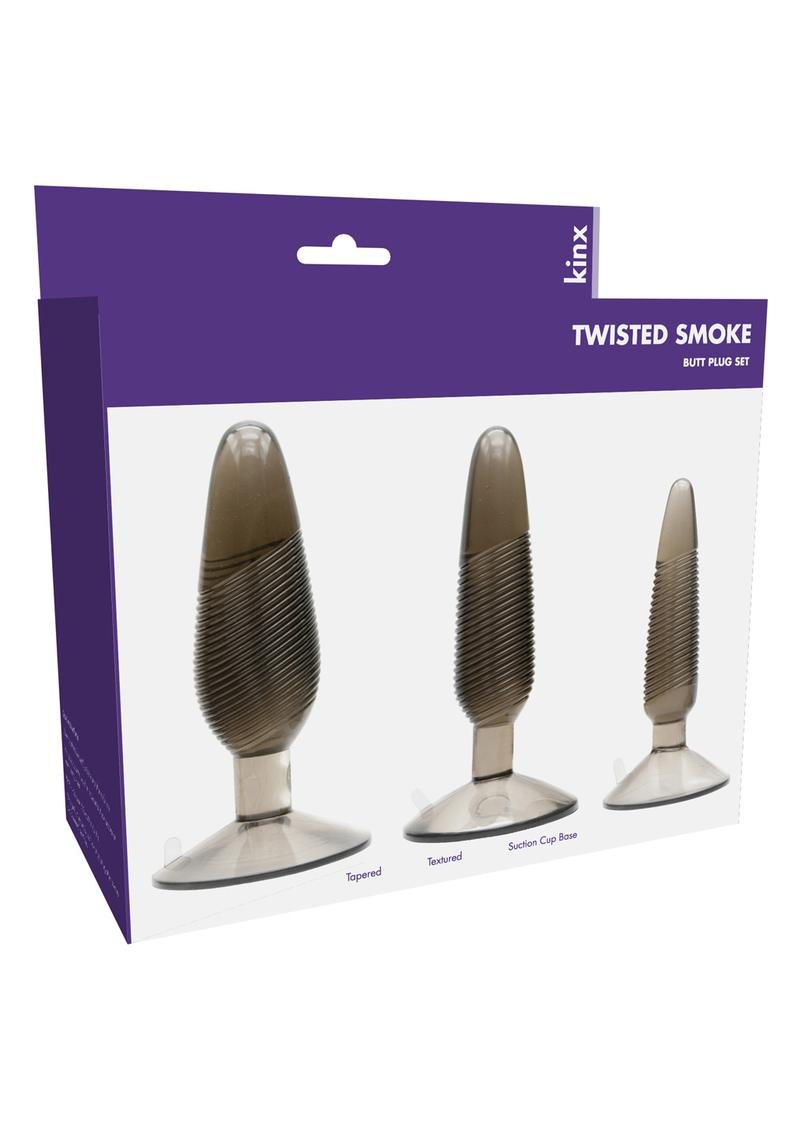 Kinx Twisted Smoke Butt Plug 3 Piece Set Waterproof Smoke