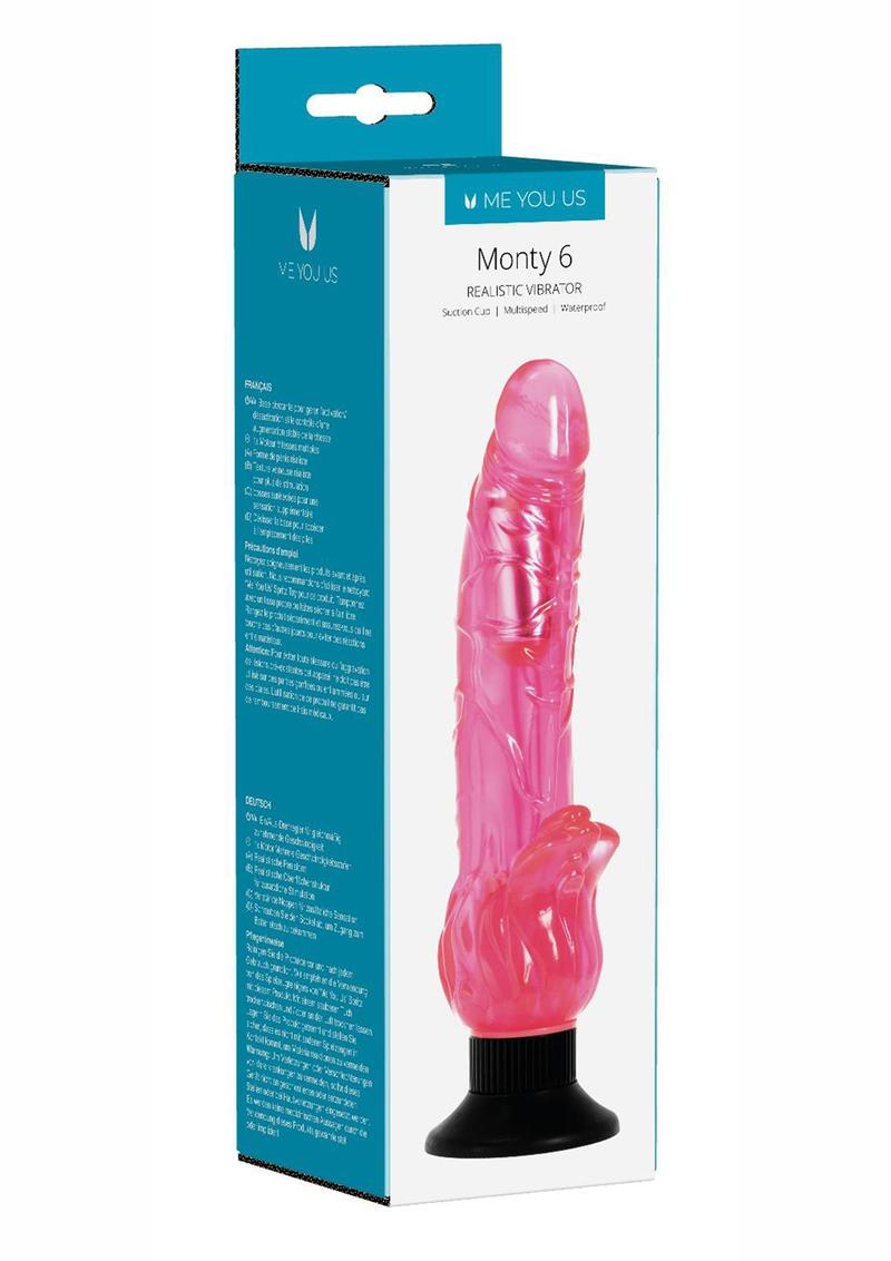 Vibrador realista Kinx Mounty 6 resistente al agua, color rosa, 6 pulgadas