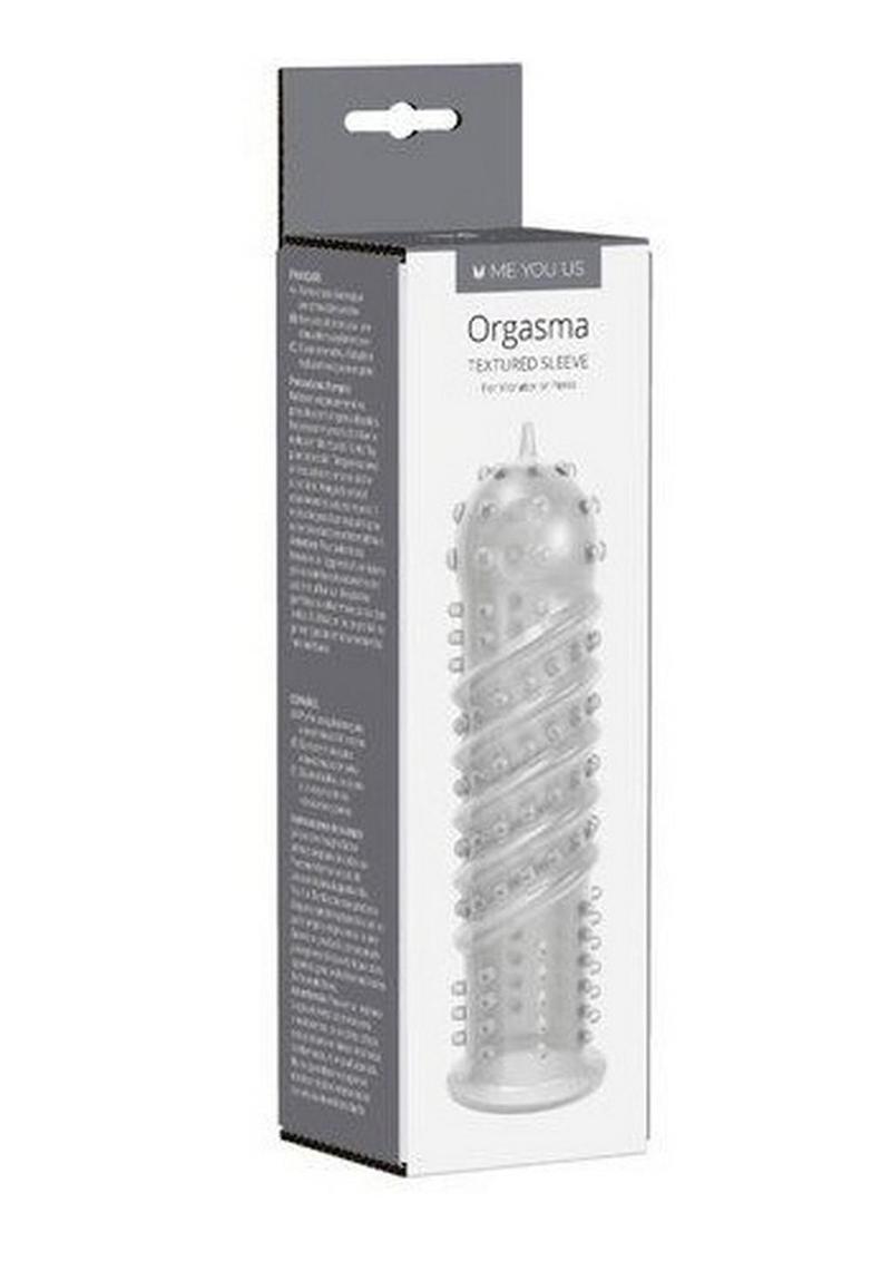 Kinx Orgama Textured Sleeve For Vibrator or Penis Waterproof Clear 5 inches