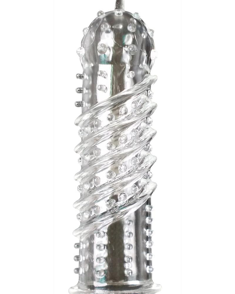 Kinx Orgama Textured Sleeve For Vibrator or Penis Waterproof Clear 5 inches