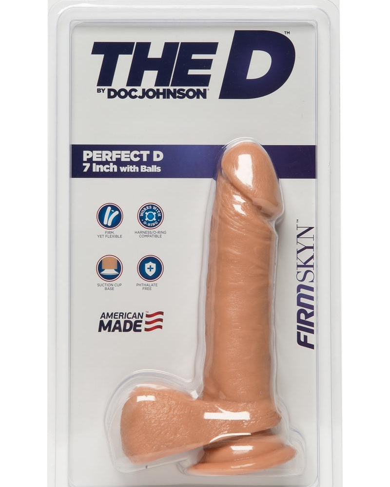 El D Perfect D con bolas FirmSkyn Vanilla 7 pulgadas