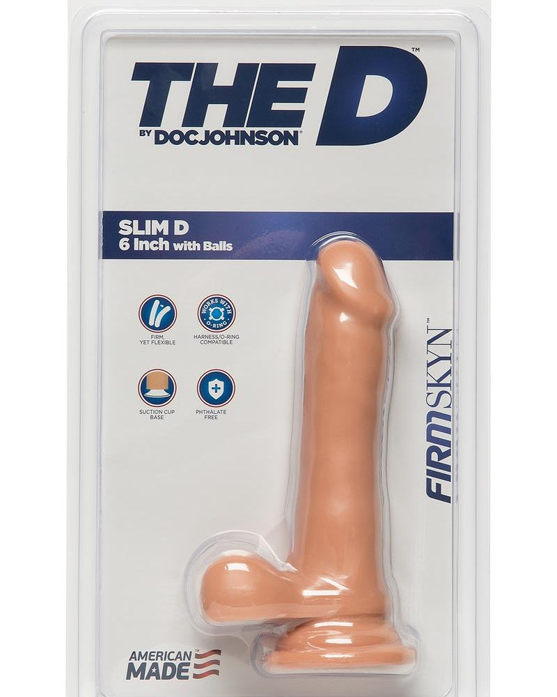 El D Slim D con bolas FirmSkyn Vanilla de 6 pulgadas