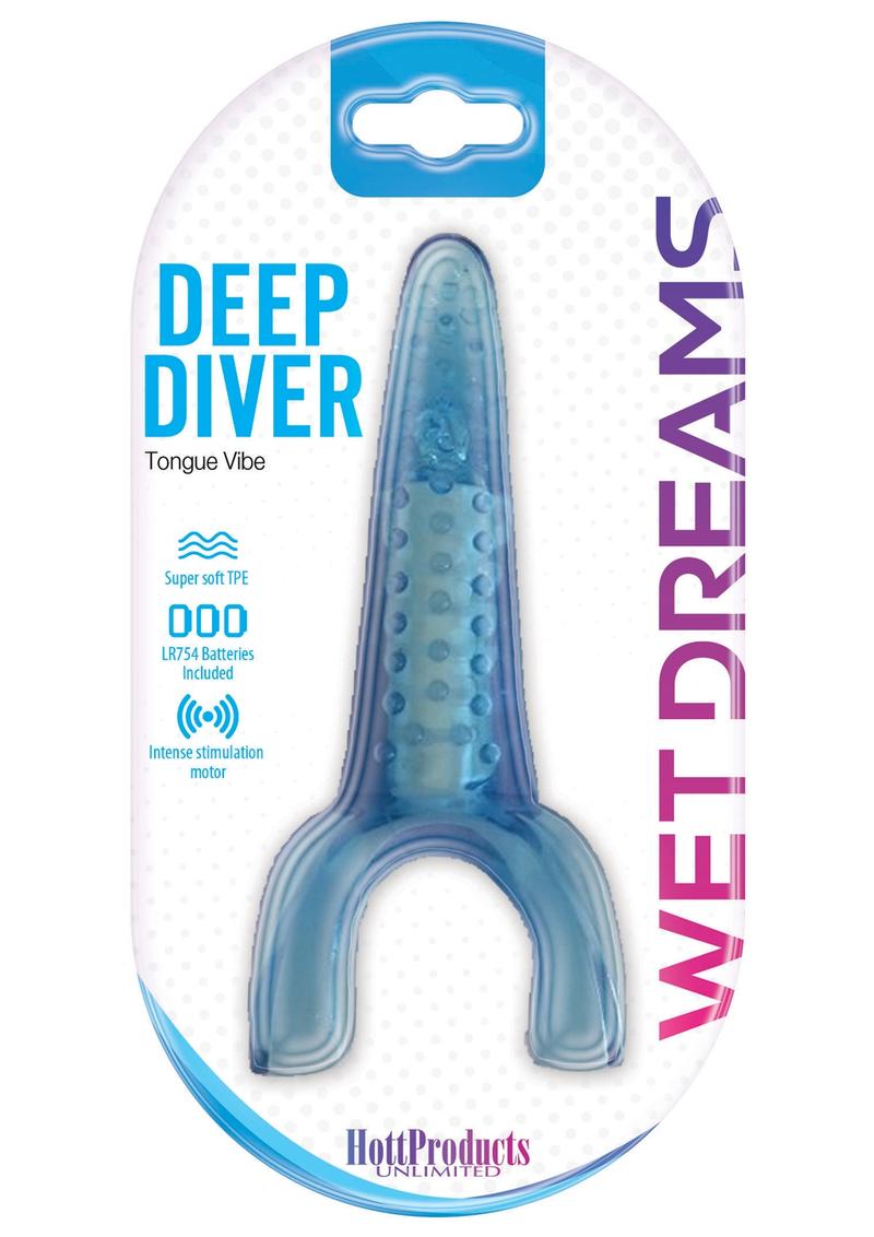 Vibrador con lengua Wet Dreams Deep Diver azul