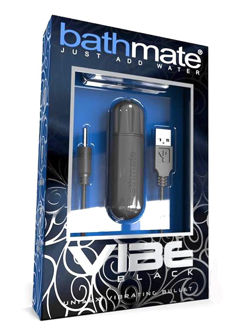 Vibrador unisex recargable Bathmate Vibe resistente al agua, color negro