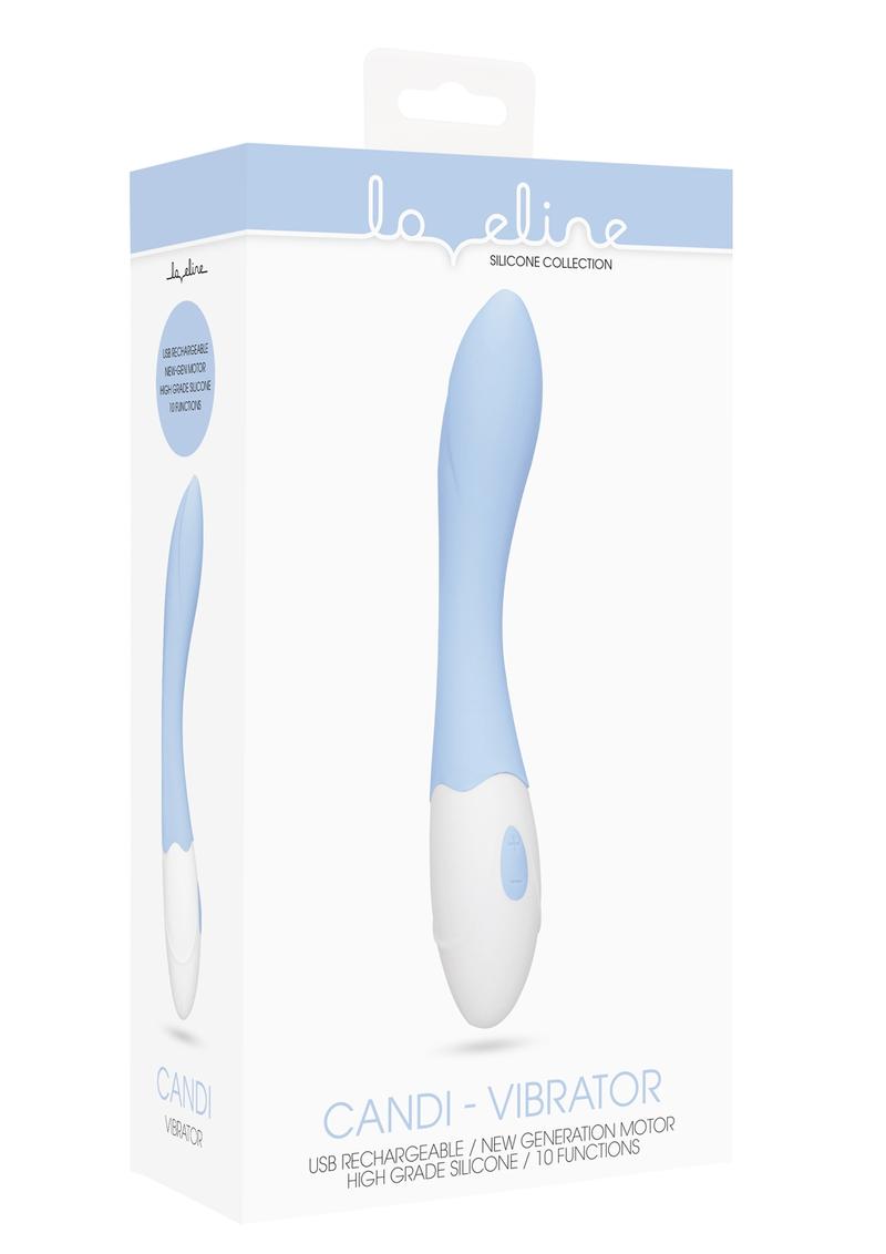 Loveline Candi Vibrator Silicone Rechargeable Waterproof Blue