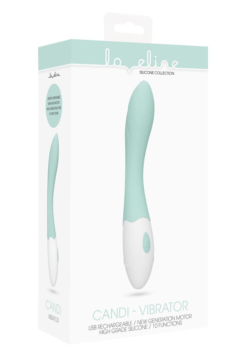 Loveline Candi Vibrator Silicone Rechargeable Waterproof Green