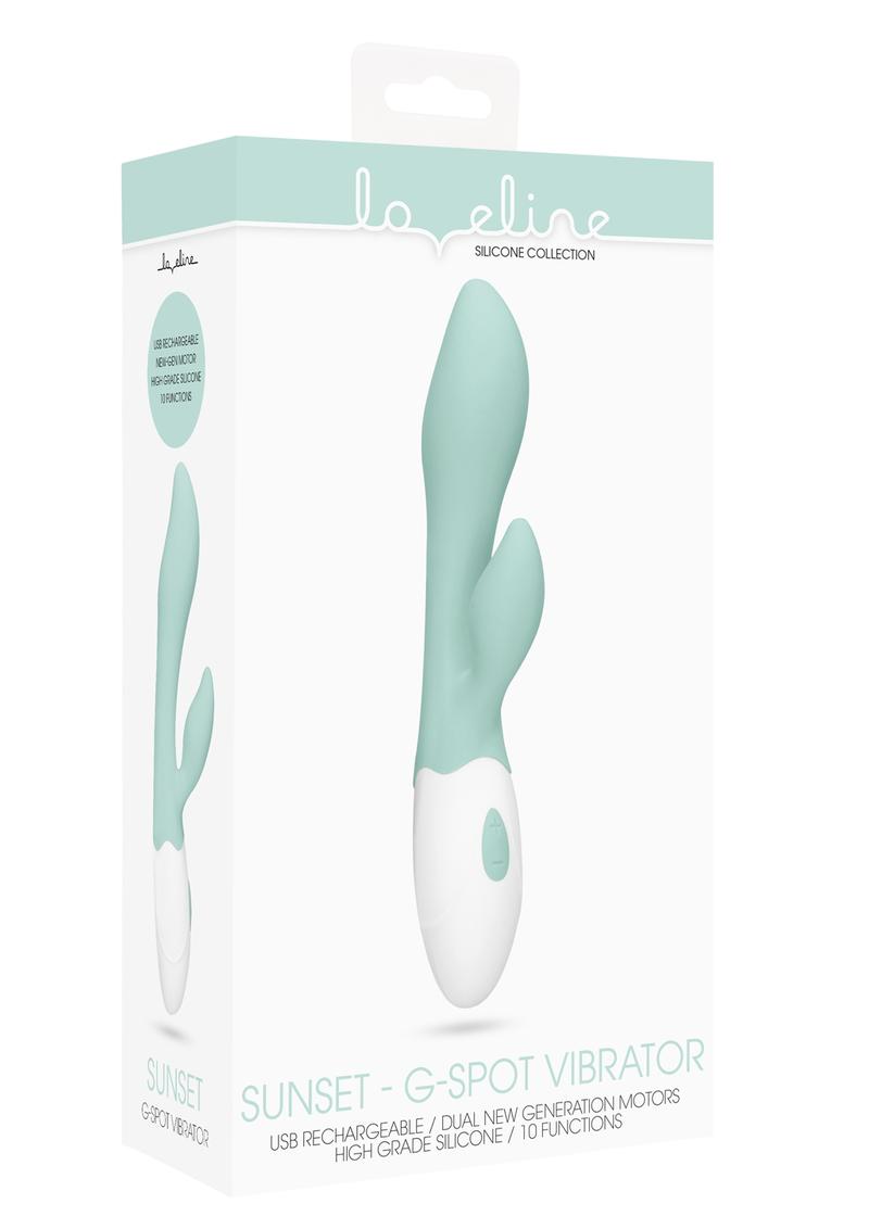 Loveline Sunset G-Spot Vibrator Silicone Rechargeable Waterproof Green