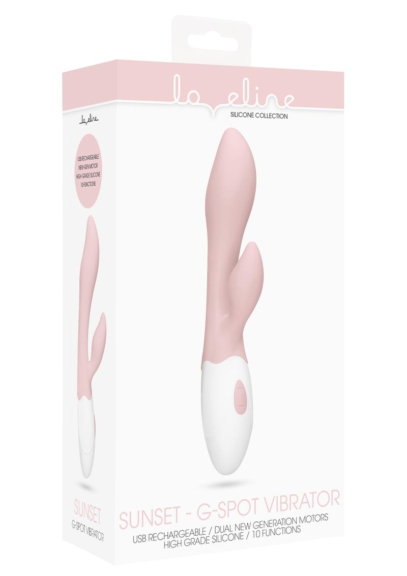 Loveline Sunset G-Spot Vibrator Silicone Rechargeable Waterproof Pink