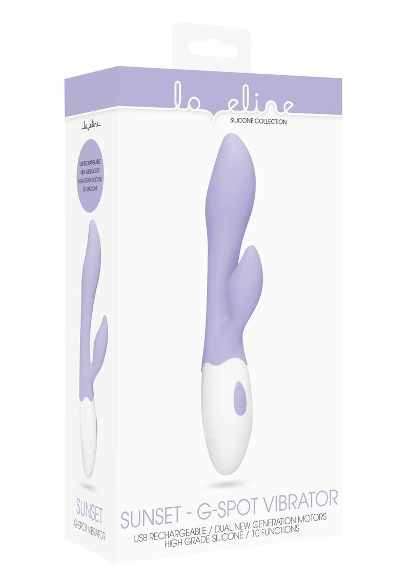 Loveline Sunset G-Spot Vibrator Silicone Rechargeable Waterproof Purple