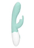 Loveline Juicy Rabbit Vibrator Silicone Rechargeable Waterproof Green