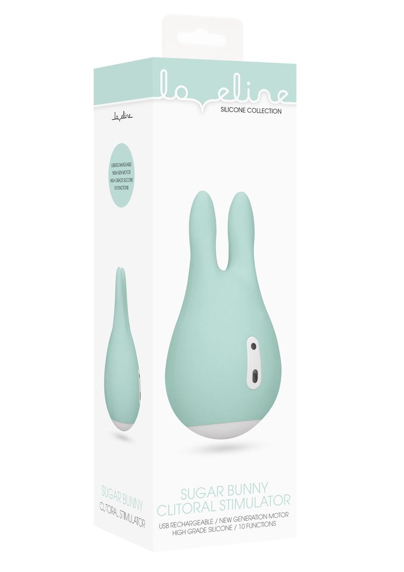 Loveline Sugar Bunny Clitoral Stimulator Silicone Rechargeable Waterproof Green