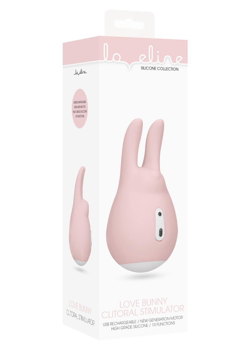 Loveline Love Bunny Clitoral Stimulator Silicone Rechargeable Waterproof Pink