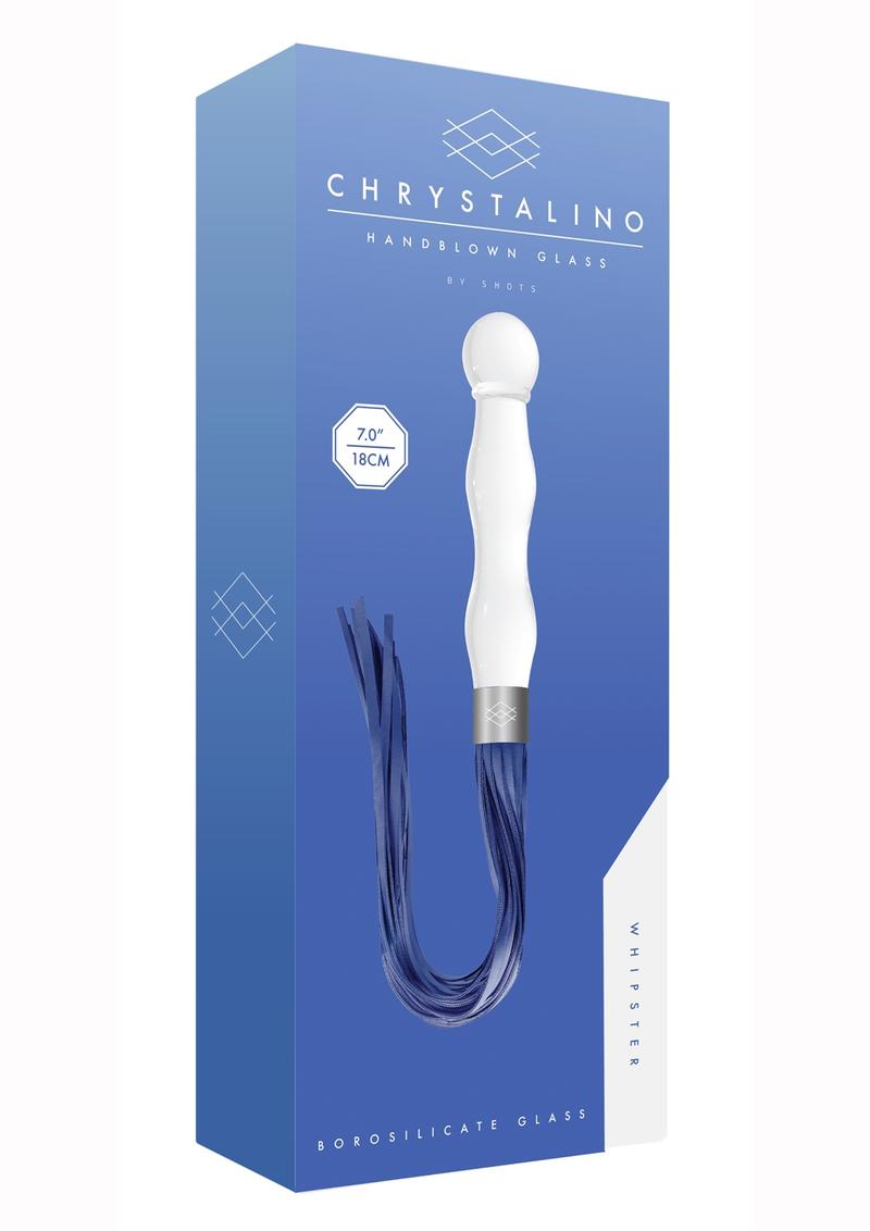 Chrystalino Whipster Borosilicate Glass Whip White 7 Inches