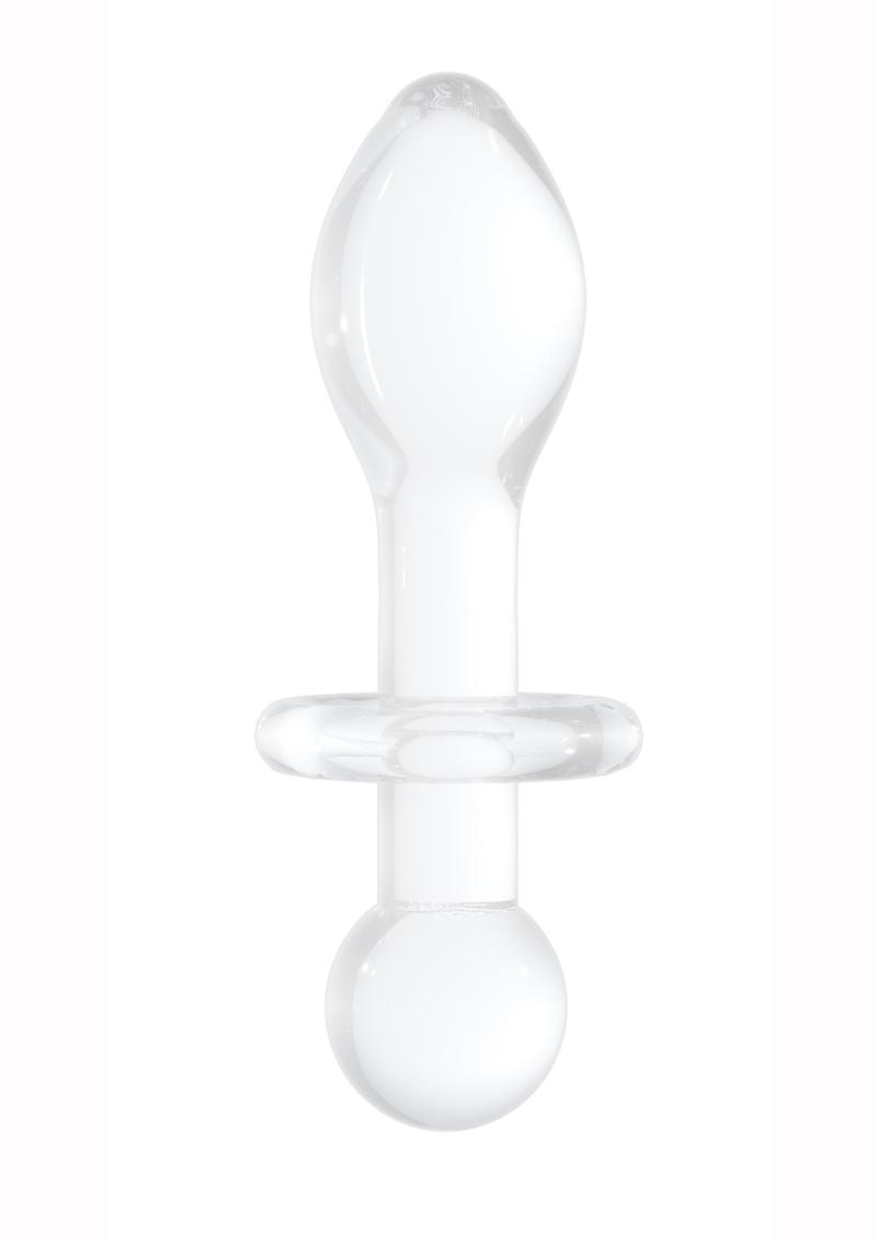 Tapón anal de vidrio de borosilicato Chrystalino Rocker blanco de 4,5 pulgadas