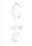 Tapón anal de vidrio de borosilicato Chrystalino Rocker blanco de 4,5 pulgadas