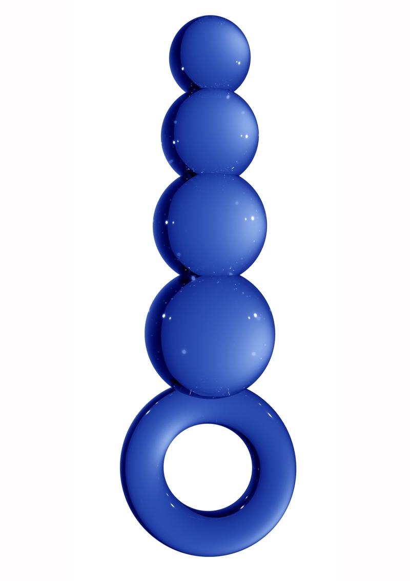 Tapón anal de vidrio de borosilicato Chrystalino Tickler azul de 4,5 pulgadas